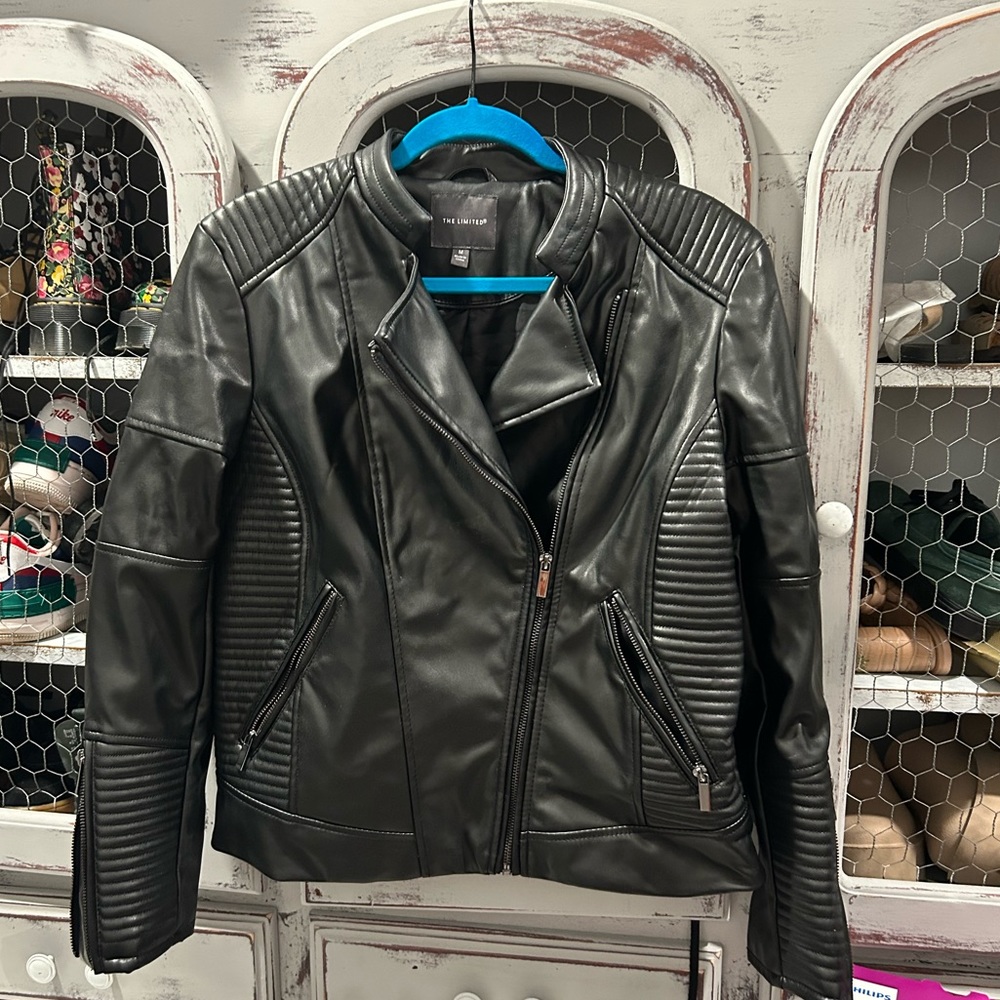 Moto Style Faux Leather Jacket